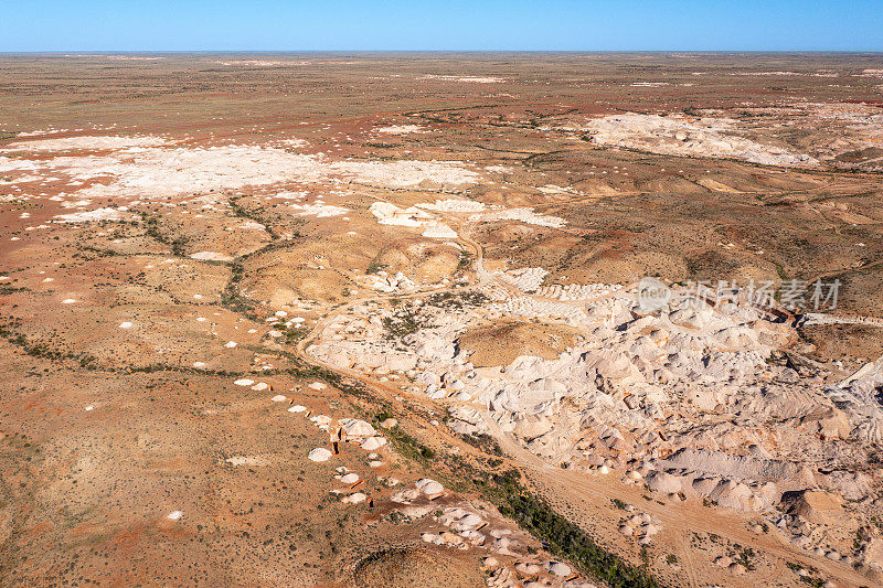 Coober Pedy Opal矿山鸟瞰图，南澳大利亚